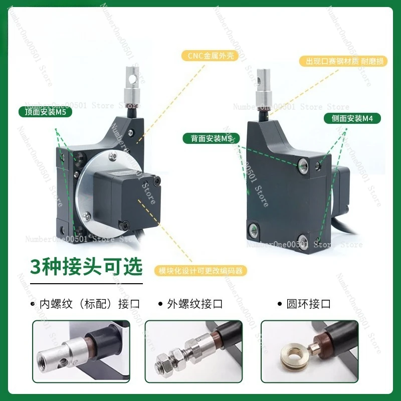 IP54 Waterproof Mini Draw Wire Sensor String Potentiometer Encoder Analog Signal Rope Displacement Meter