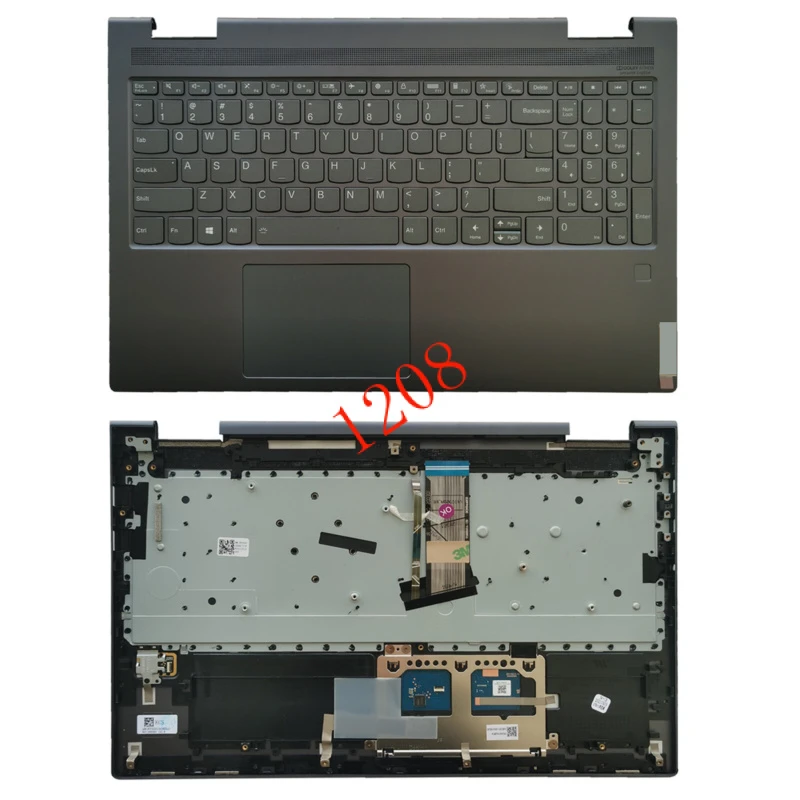 5CB1A22456 NEW For Lenovo Yoga 7-15ITL5 Palmrest Upper Case Keyboard DM US