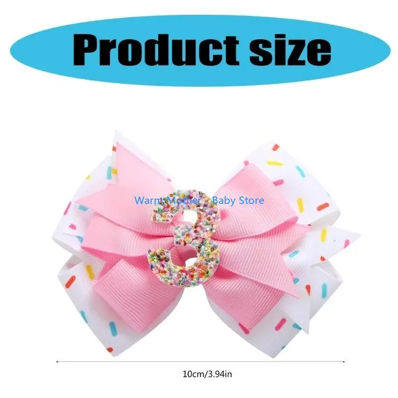 عيد ميلاد الفتيات عقال/مشبك شعر للرضع طفل الكرتون Bowknot ديكور أغطية الرأس/دبوس الشعر الأطفال لحفلة المهرجان 57QE