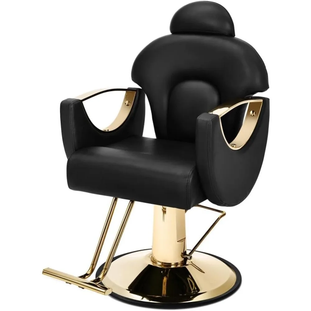 كرسي صالون للاستلقاء كرسي حلاق عالي التحمل، كرسي صالون تصفيف الشعر بمضخة هيدروليكية كبيرة الحجم يدور 360 درجة