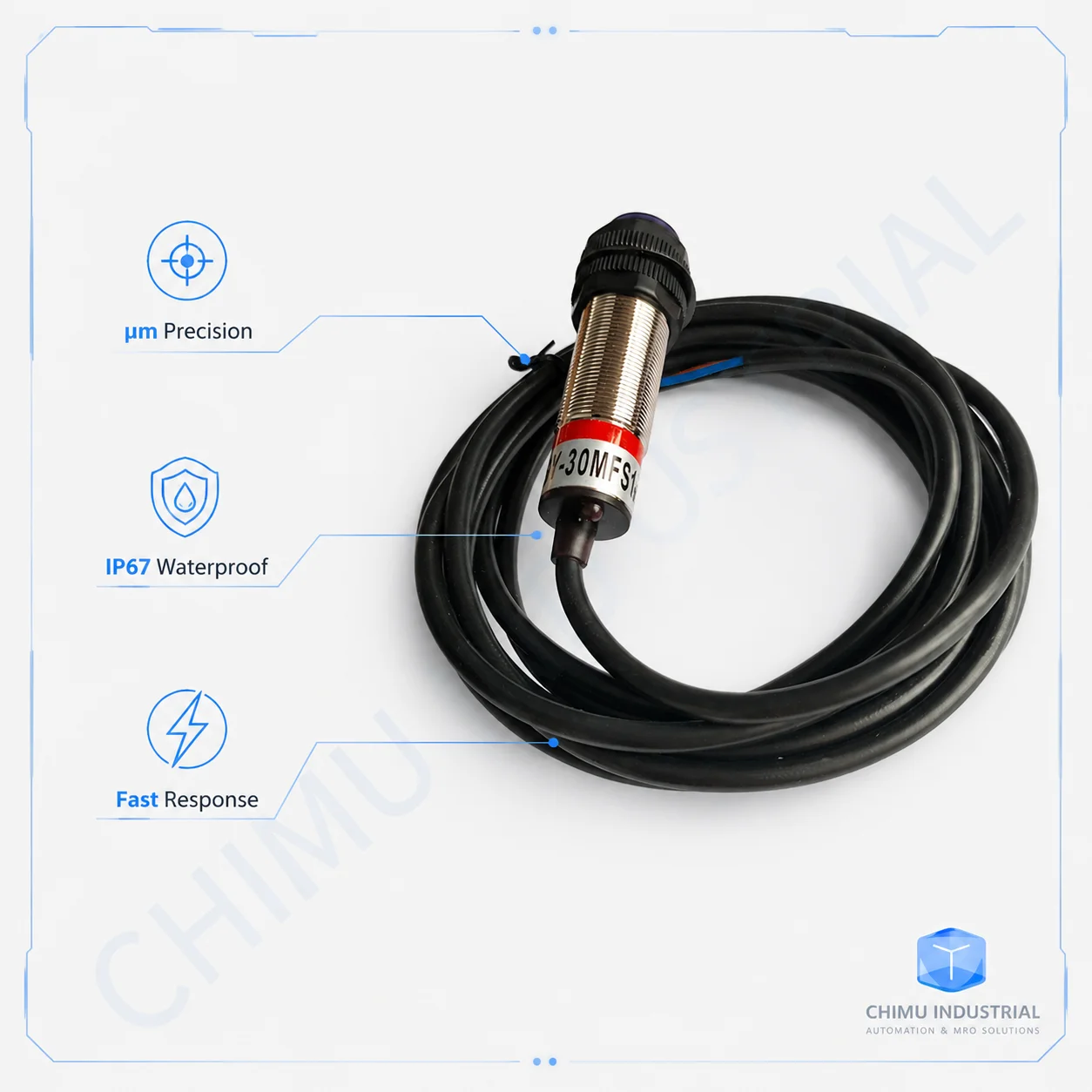 【CHIMU INDUSTRIAL】 for SRS-GY-30MFS1 Diffuse Reflection Photoelectric Switch NPN 30mm Detection Distance Sensor