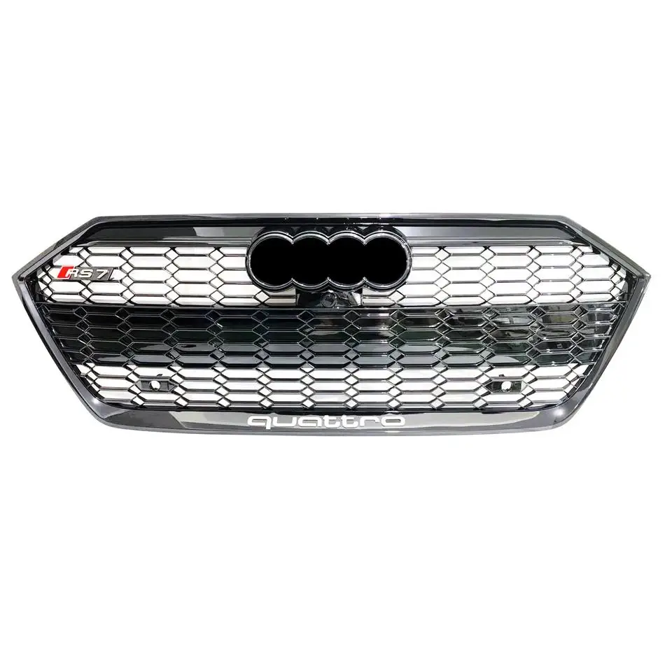 

Front Upper Grille Mesh Grill + Replacement Shell Fit for A7 sportback C8 2019 2020 2021 2022 facelift RS7 grille