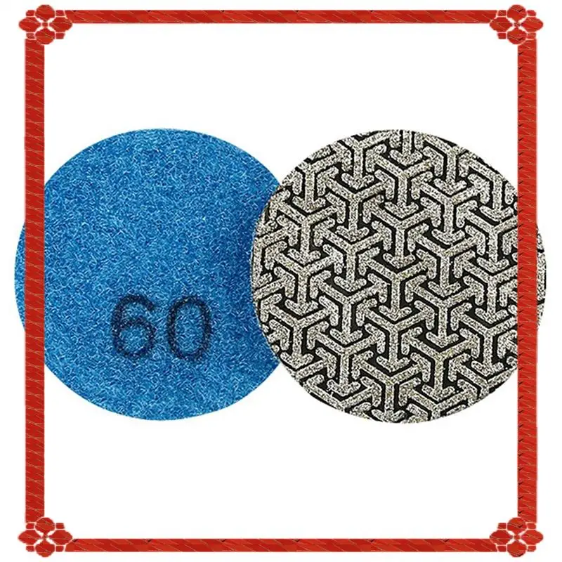 24-Hour Delivery 2 Piece 2Inch/50Mm Electroplated Diamond Polishing Pad Tile Glass Metal Wood Grinding Deburring Disc P60