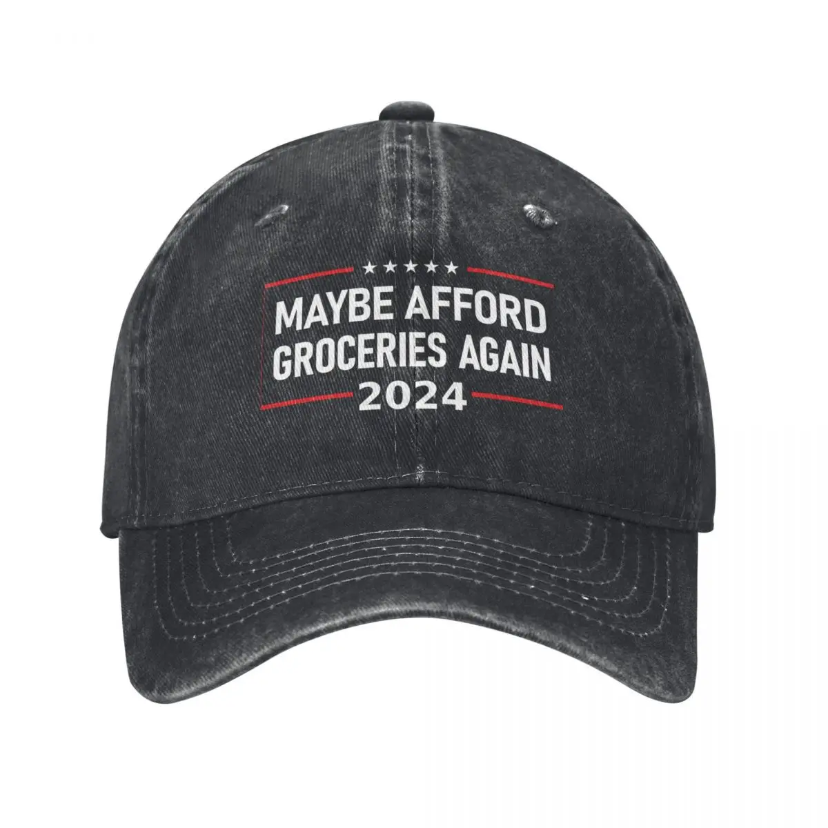 

Maybe Afford Groceries Again Baseball Cap Big Size Hat Sun Cap Girl Men's
