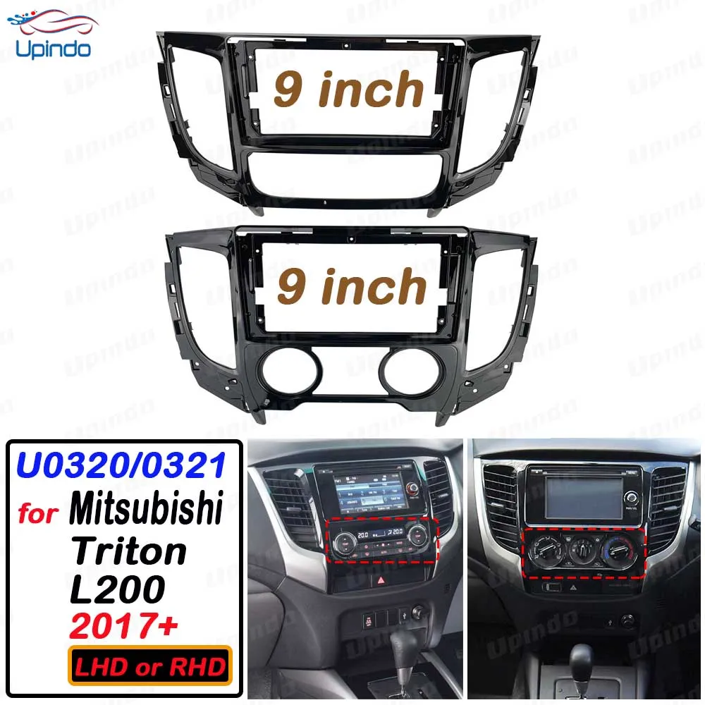 

9-дюймовый автомобильный радиоприемник для установки DVD GPS Mp5 ABS PC Пластиковая рамка вспышки 2 DIN для Mitsubishi Triton L200 2017+ Комплект приборной панели