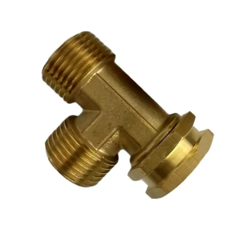 AB66-Brass Garden Hose Connector 3/4GHT Tee Adapter - Standard Fittings For Gardening