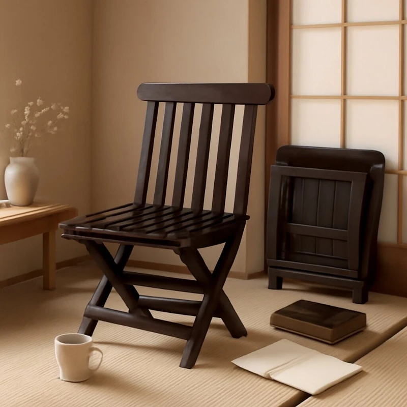 

Foldable Wooden Stool Portable Solid Wood Step Stool for Kids Entryway Shoe Stool with Backrest Living Room Minimalist Design