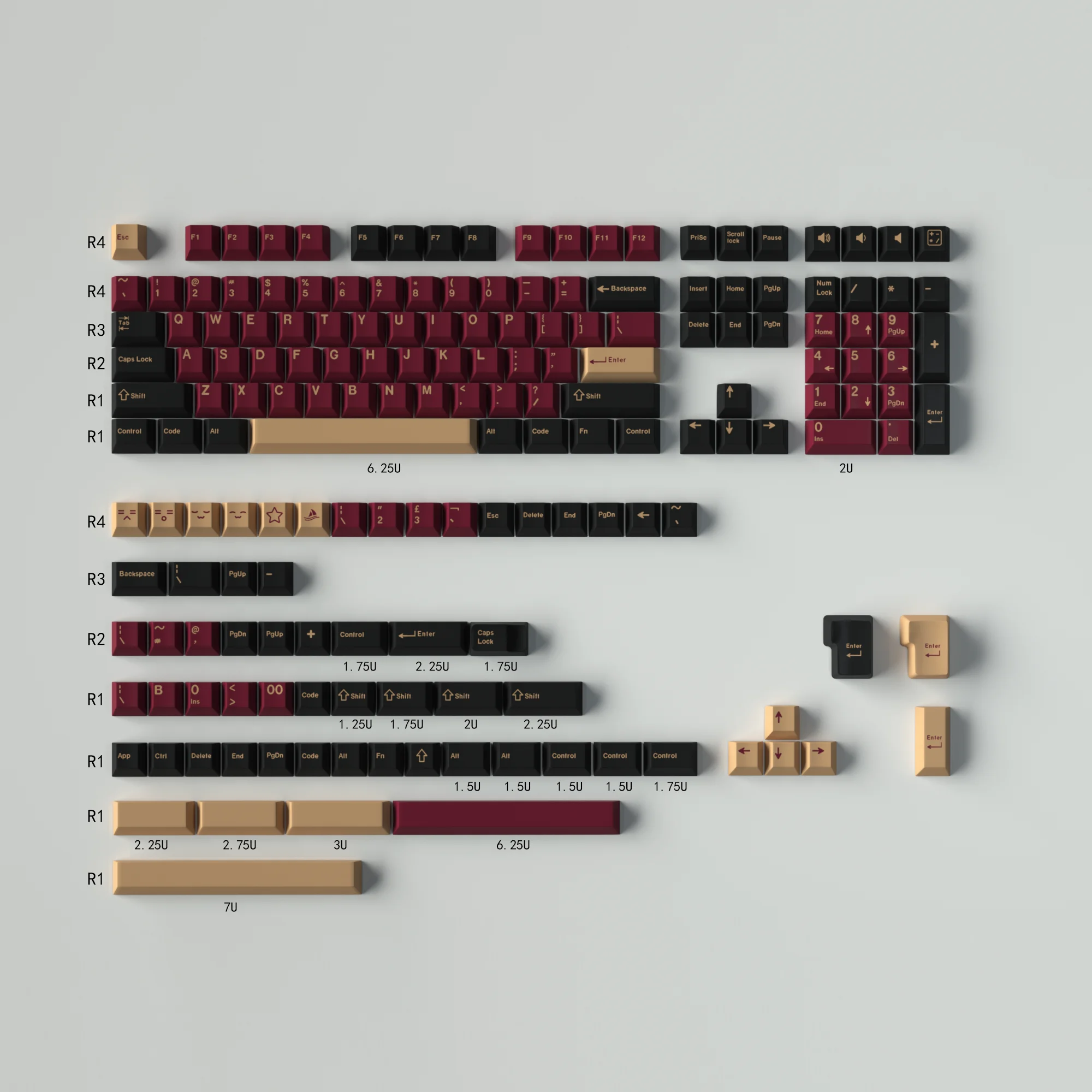 GMK Keycap PBT Keycaps Double Shot Cherry Profile for Mechanical Keyboard GMK8008 Red Blue Samurai Olivia Apollo Shoko Jamon WOB