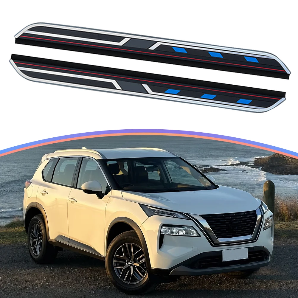 2 قطعة لوحة الجري مناسبة لنيسان X-Trail Rogue T33 2021-2026 ملحقات دواسة شريط Nerf ذات الخطوة الجانبية (مع الأقواس) #1