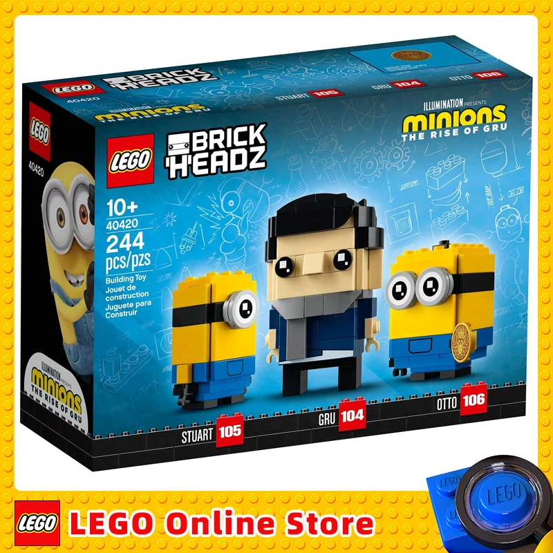 LEGO BrickHeadz Minions 40420 The Rise of Gru, Stuart and Otto Building Blocks Toys for Kids Birthday Christmas New Year Gift