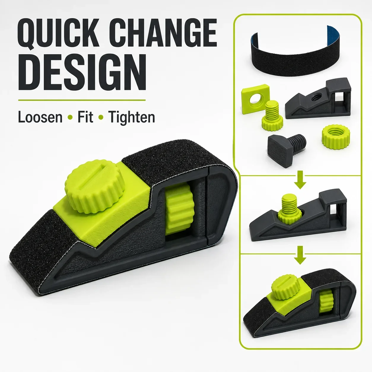 Adjustable Tension Handheld Sandpaper Holder Clamp for Woodworking Models Polishing Sanding Tool with Quick Change Design