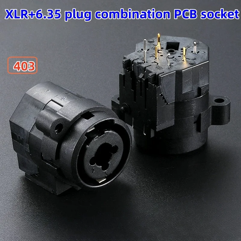 XLR and stereo 6.35MM combination socket Balance and audio signal input socket XLR audio multifunctional PCB socket