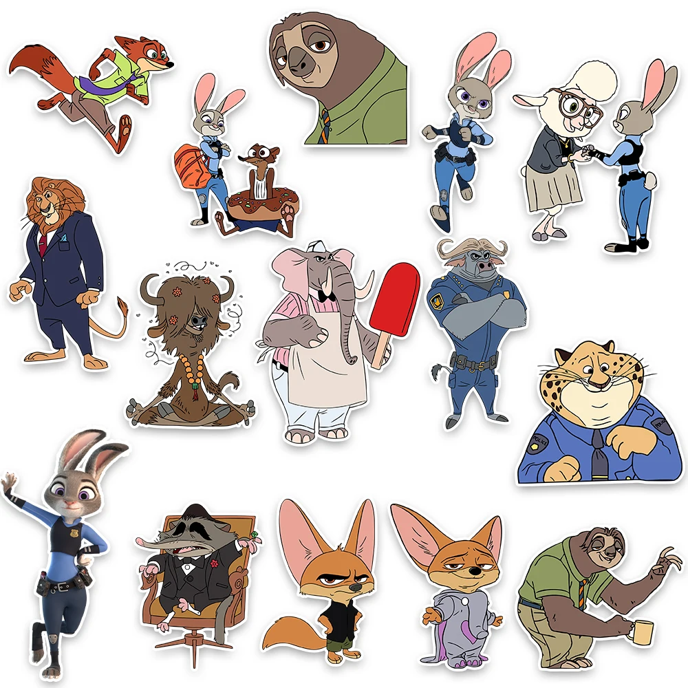 60 قطعة/المجموعة الرسوم المتحركة فيلم Zootopia 2 جوديث نيك وايلد DIY حقيبة الظهر دفتر سكيت ملصقات مقاومة للماء اللعب هدية #2