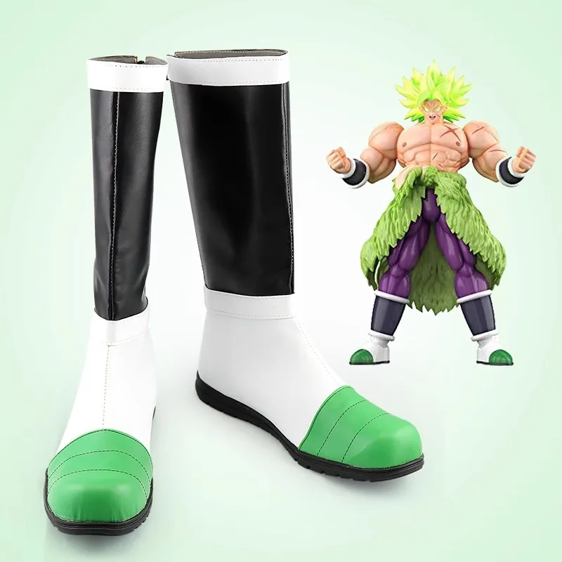 JP Anime DBZ Son Goku Broly Cosplay Costume Shoes Handmade Faux Leather Boots