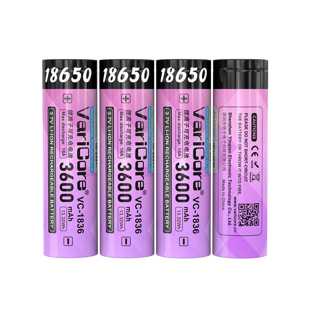 18650 بطارية ليثيوم أيون 3.7 فولت 3600 مللي أمبير جودة الفئة أ يمكن شحنها آمنة ودائمة دورة طويلة العمر VariCore VVV #3