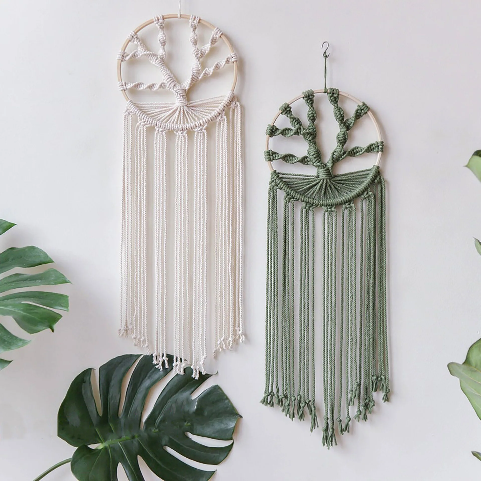Tree of Life Dream Catcher, Macrame Wall Hanging Large Dreamcatcher Woven Boho Dream Catchers for Home Bedroom Nursery Wedding