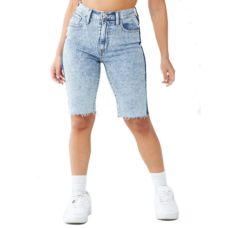 2022 verão moda impresso remendo denim shorts para as mulheres ajuste fino borla elegante jeans shorts de alta qualidade roupas S-2XL