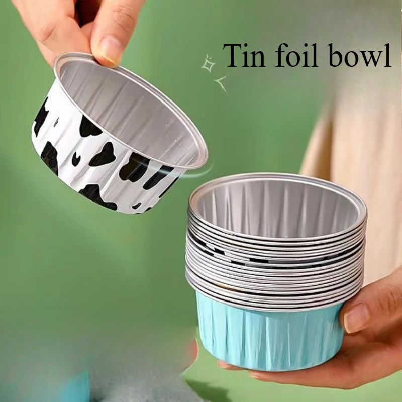 

10pcs Pudding Cup Cake Mold Air Fryer Tin Foil Bowl Oven Tin Foil Cup Aluminum Foil Cup Baking Pastry Tools Party Supplies