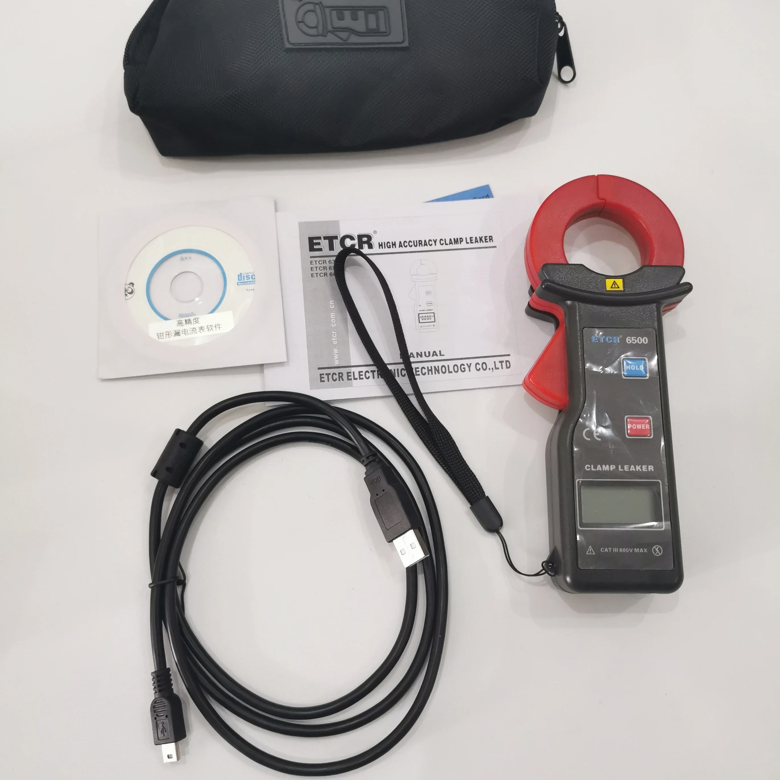 ETCR6500 Clamp Leaker | High Accuracy AC Leakage Current Meter 0~300A 10uA Resolution with RS232 Data Hold