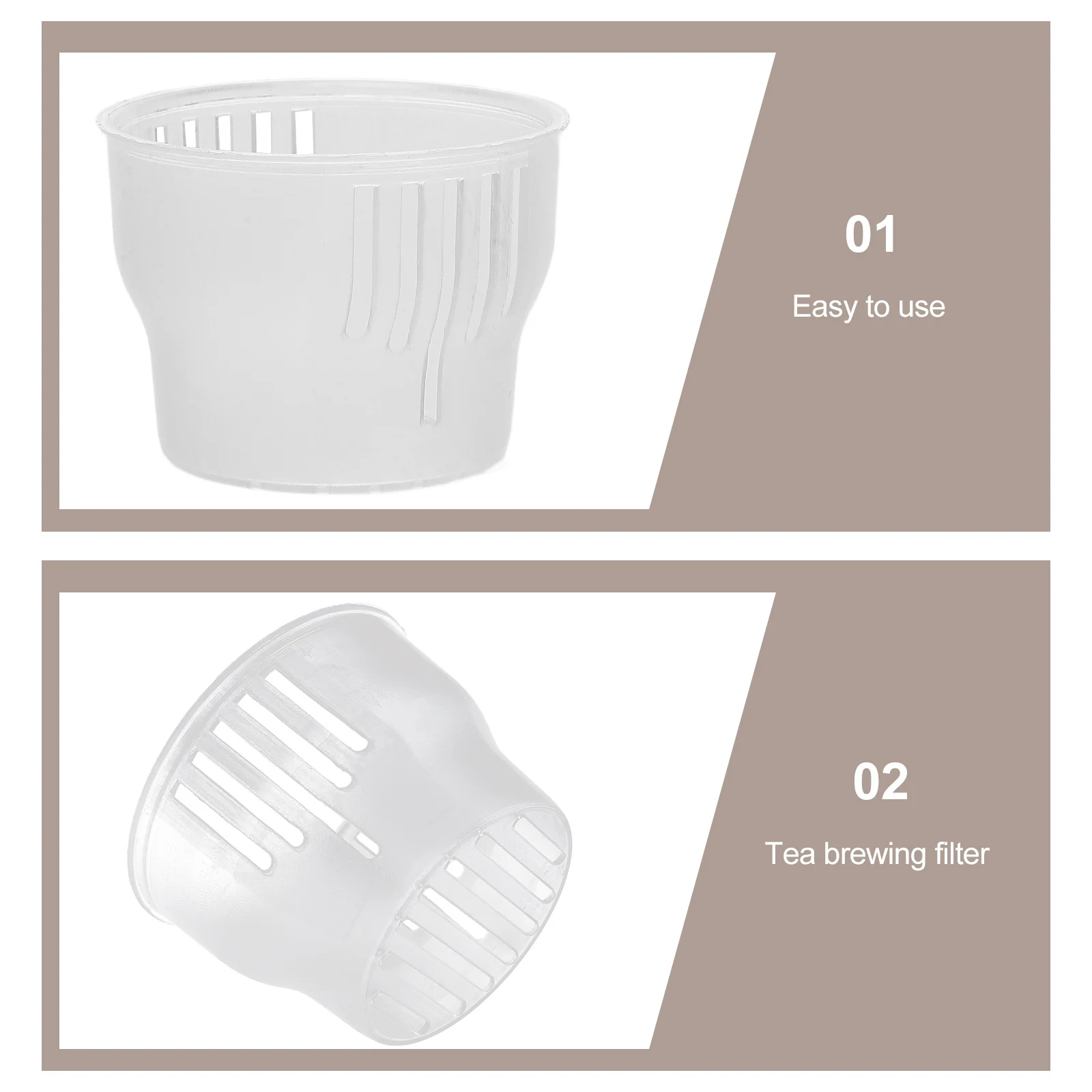 

50pcs Cold Filter Plastic Infuser Reusable For Loose Tea Drain Infuser Leaf Tea Home Kitchen Gadget Teapot Accessories