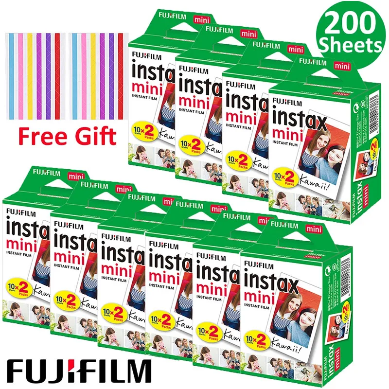 10-200 arkuszy Fuji Fujifilm Instax Mini 11 Film White Edge Photo Paper Fcamera z nadrukiem do aparatu Instant Mini 9 8 12 25 50s