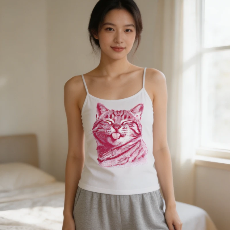 Tank Crop Underwear Whimsical Theme Unique Hand Painted Botanical Garland Graphic Vest Pullover Apparel for Summer Streetwear