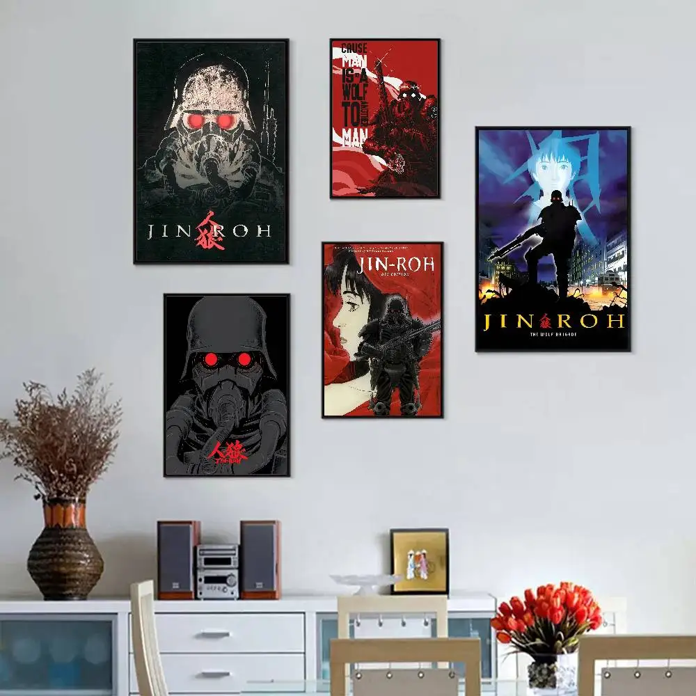 جين روه ذا وولف لواء لوحة معدنية أنيمي الملصقات لزجة مقاوم للماء ورقة ملصق مقهى بار Kawaii غرفة ديكور #1