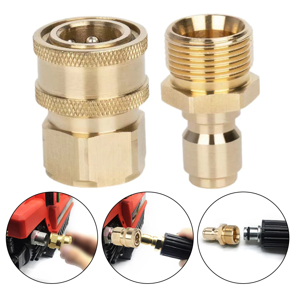 2PCS 3/8 M22 Adapter For High Pressure Washer Spout Kit Quick Connect Kit For Car Wash Spout Leak Proof Design