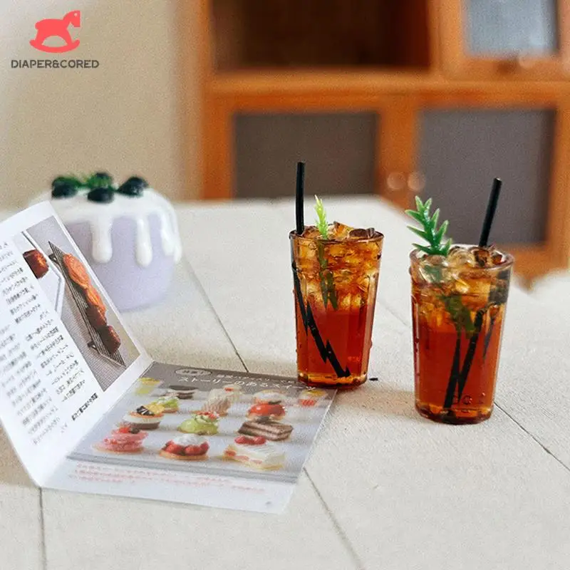 Doll House Accessories Miniature Internet Celebrity Ice American Latte Café Toy Decoration Model Doll Accessories