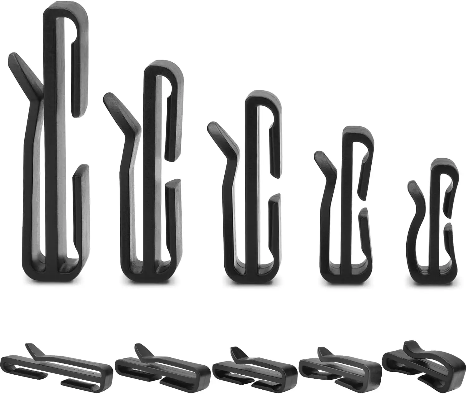 5pcs Quick Slip Keeper Buckle clip Slider For Molle Tactical backpack Adjusting strap webbing 20mm 25mm 32mm 38mm 49mm Black