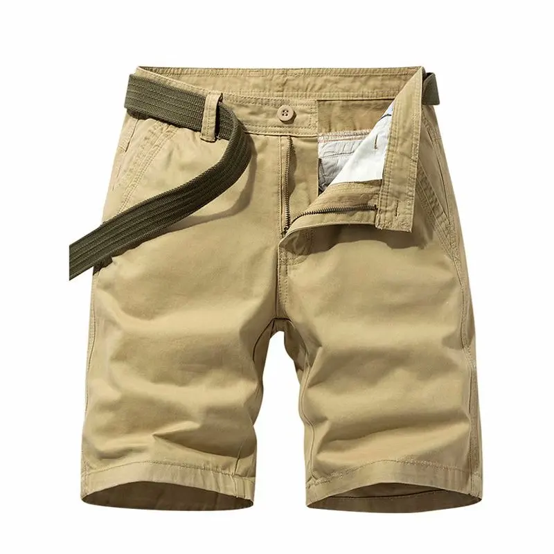 

Summer New Hong Kong Style Casual Workwear Short Pants Loose Fit Straight Leg Five-Quarter Length Pure Color Versatile Men's ...