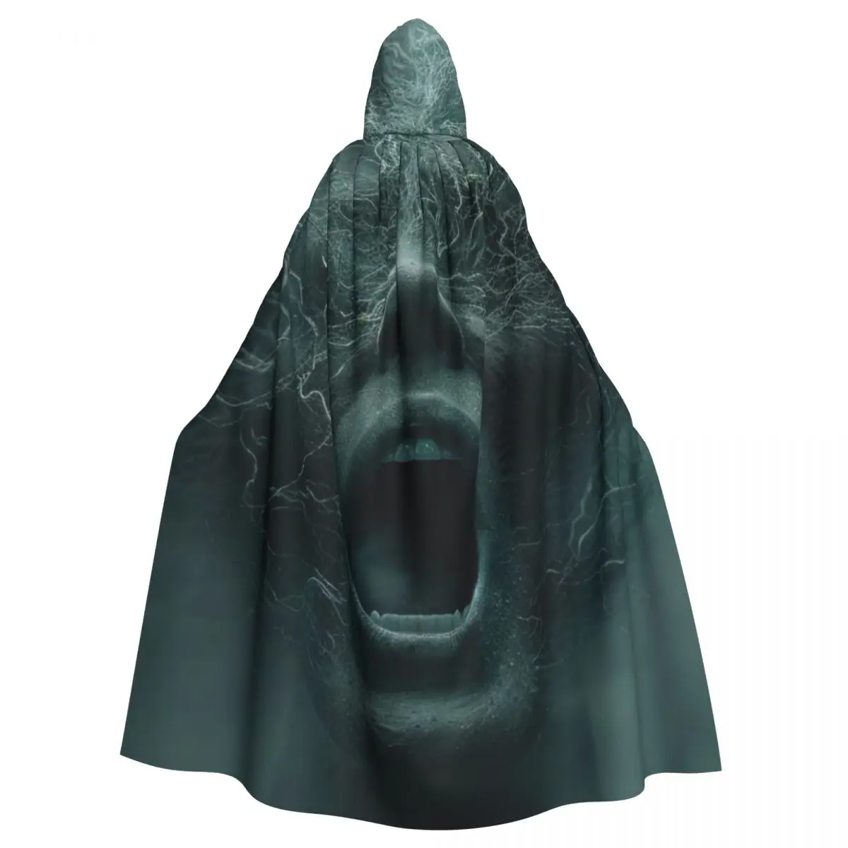 

Screaming Face Horror Cloak for Halloween Cosplay Unisex Adult Cloak with Hood Long Witch Costume Cosplay