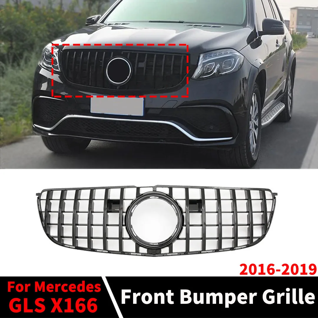 

GT Style Refit Front Grill Mask Grid Styling For Mercedes Benz 2016-2019 X166 Like GL350 GLS400 GLS450 GLS500 Tuning Accessories