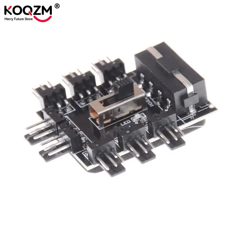 IDE Molex 1 To 8 Multi Way Splitter Cooler Cooling Fan Hub 3pin 12V Power Socket PCB Adapter 2 Level Speed Control PC Computer