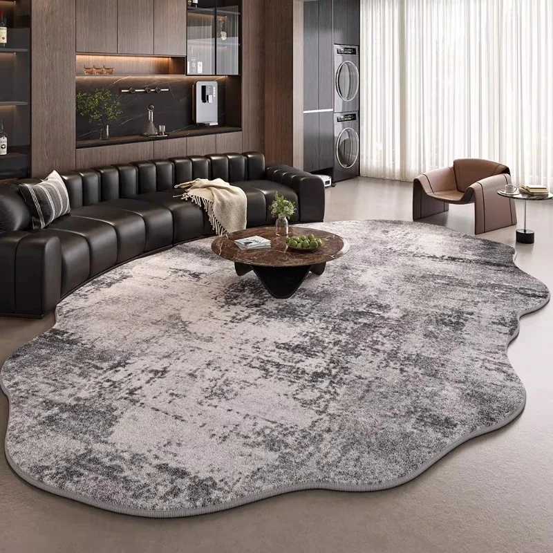 Minimalism Carpets for Living Room Cream Style Bedroom Decor Carpet Irregular Shape Plush Rug Fluffy Soft Home Striped Floor Mat