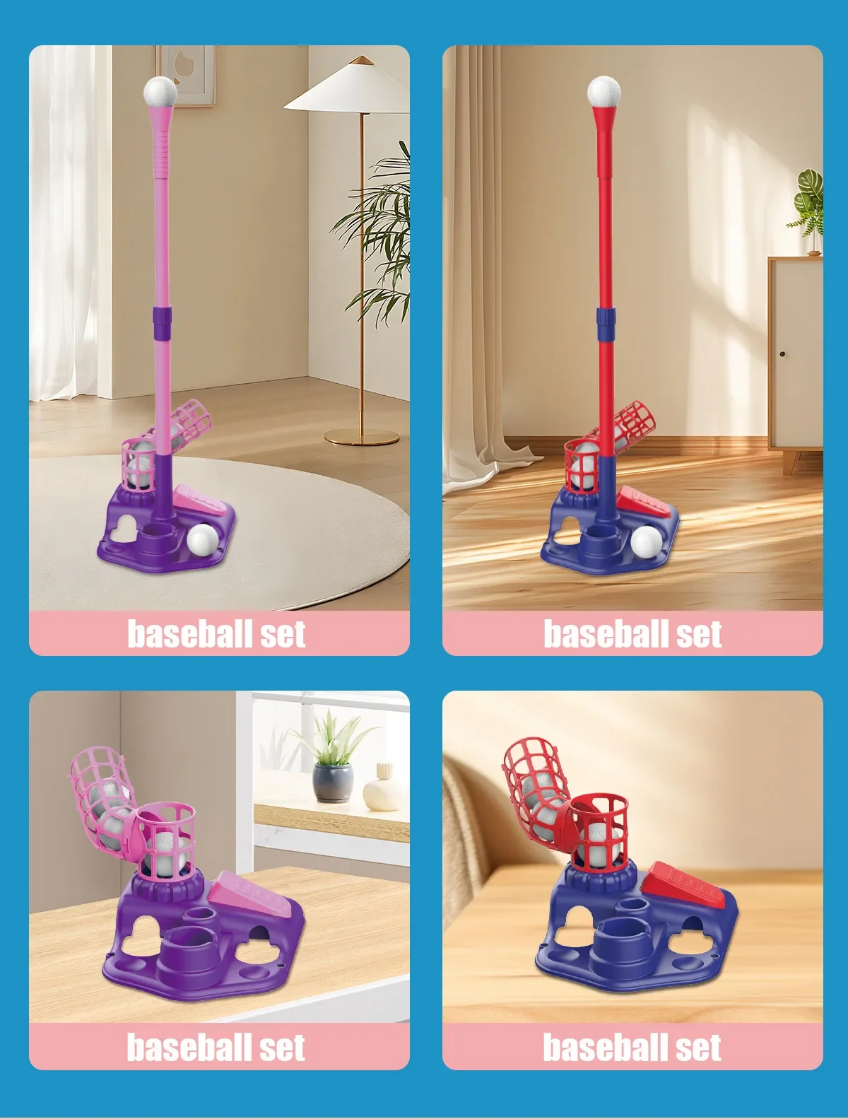 3 in 1 野球おもちゃ屋内屋外裏庭スポーツゲームカタパルトランチャー吊り下げボールスタンド/スタンディング T ボール/自動ランチャー付き