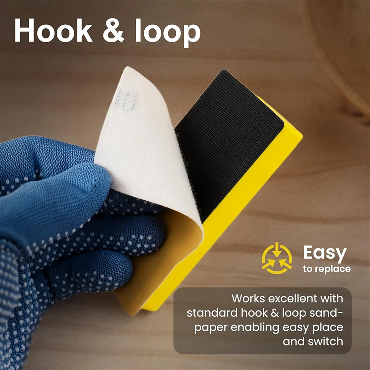 

BAAQ Набор блоков для ручной шлифовки из 16 предметов с 40 листов наждачной бумаги на липучке для кузова автомобиля, поделок, деревообработки