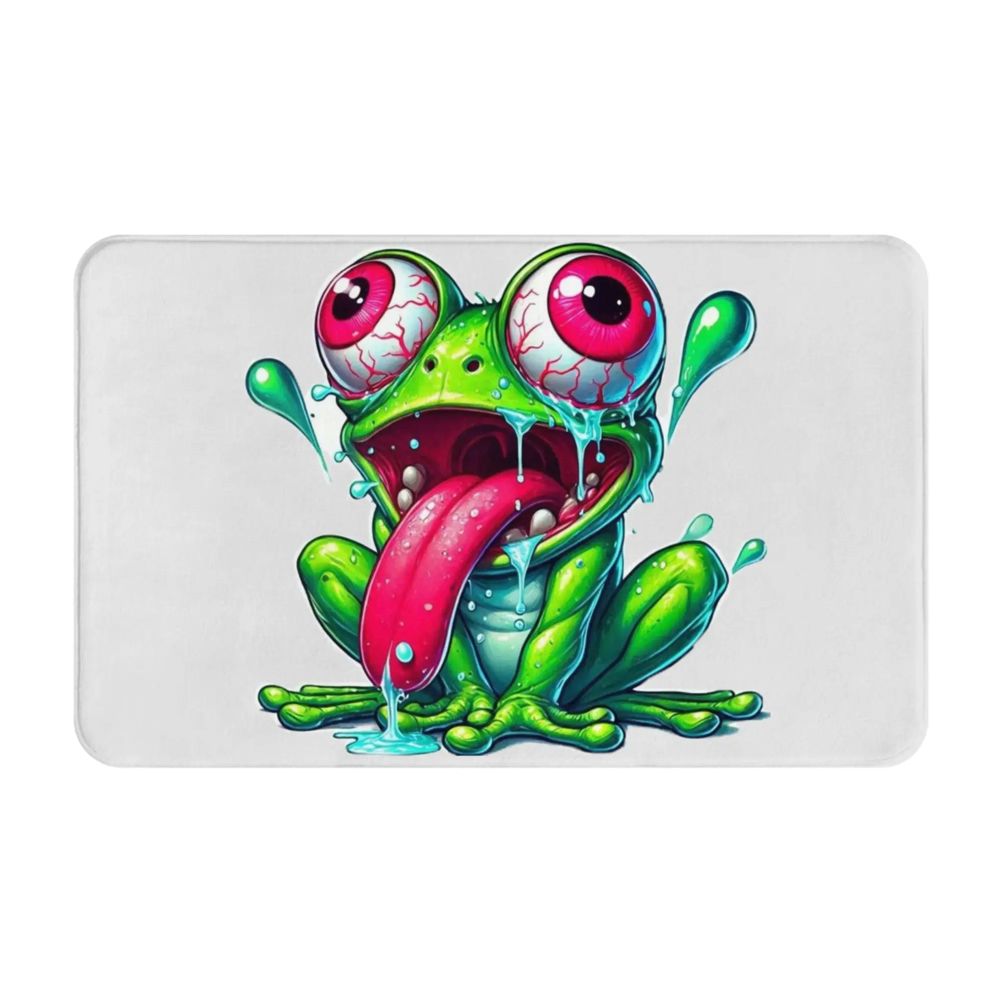 Screaming Crazy Frog Vibrant Cartoon Art Doormat Bathroom Kitchen Mat  Washable Home Decoration