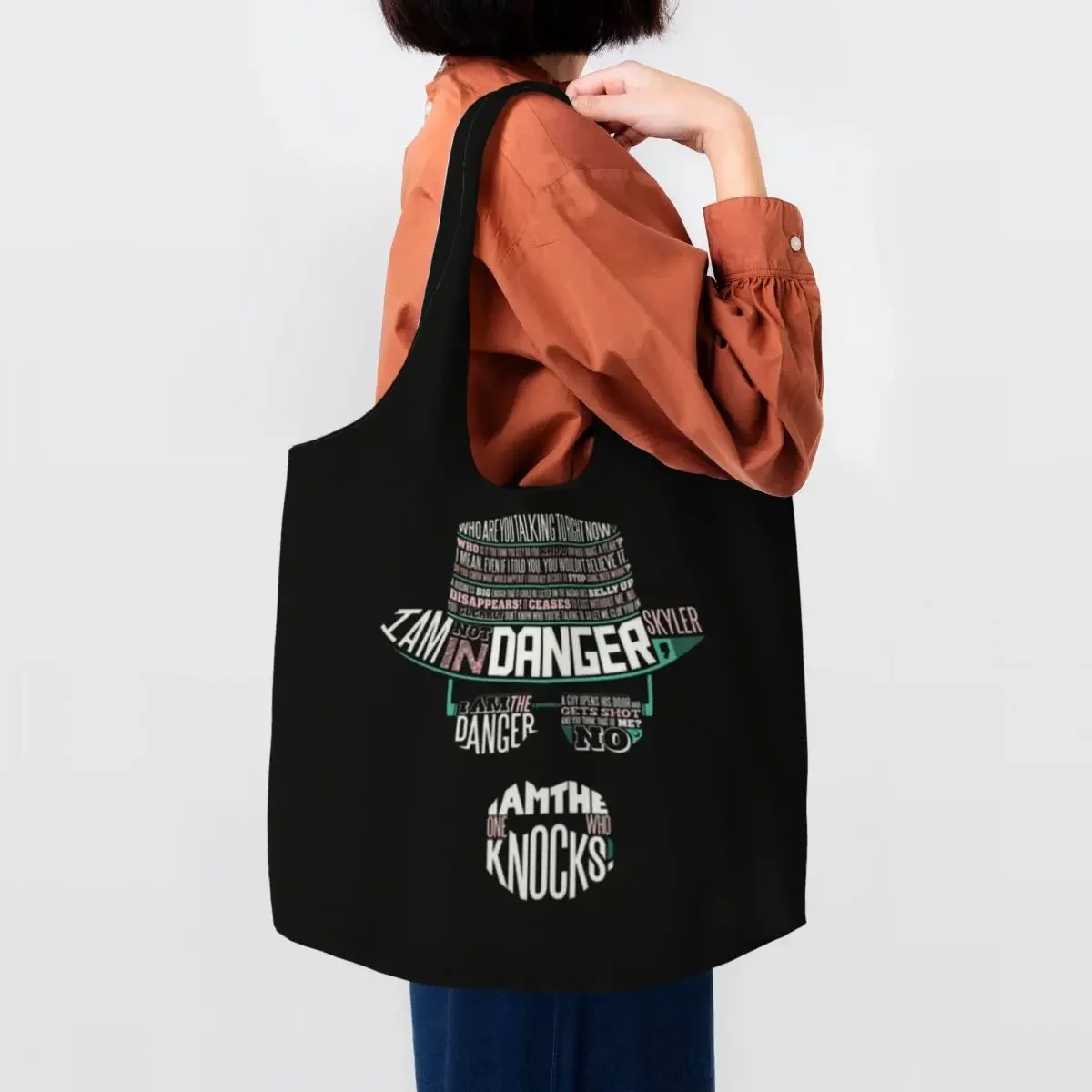 Cute Print Breaking Bad Tv Show Tote Shopping Bags Durable Canvas Shoulder Shopper Heisenberg Walter White Handbag