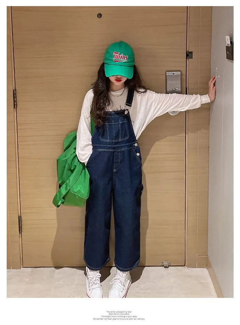 Spring Autumn Suspenders Jeans Bib Pants  Children Overalls for Girls Denim Jean Jumpsuit 2026 Korean StyleTeenage 4 to 16 Years
