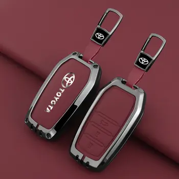 Kožený kryt na klíče od auta pro Toyota Hilux Fortuner Land Cruiser Camry Coralla Crown RAV4 Highland Keychain Příslušenství 10 nejlepší prodej Kryt klíče Toyota Fortuner - №8