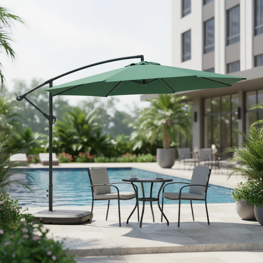 Outdoor Rain-Proof Sunshade Advertising Umbrella Patio Large Garden/Balcony Parasol Commercial Manual Operation Alloy Frame