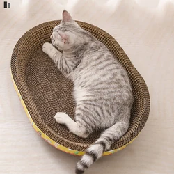 Oval Cat Nest Scratching Board Protect Furniture Grinding Claw Toys Corrugated Paper Wear-resistant Cat Nest Cat Accessories