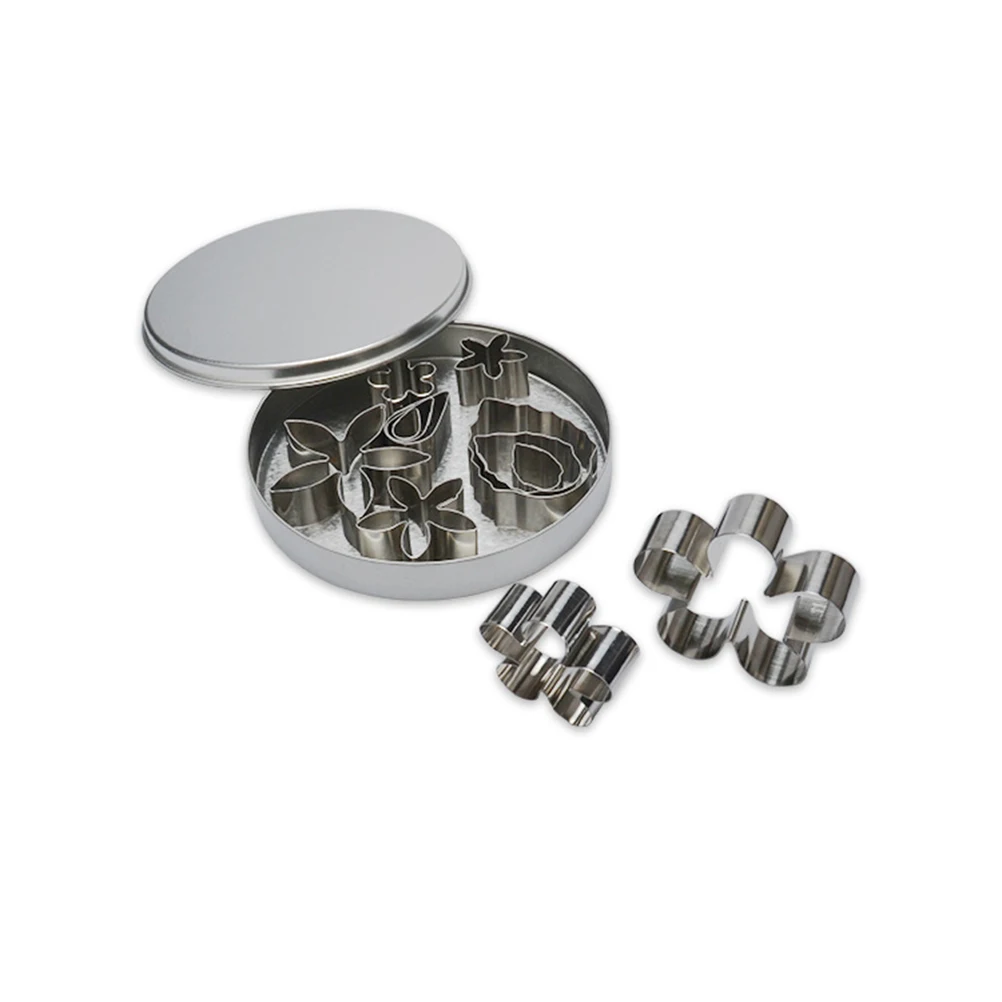 

12PCS Cookie Biscuit Mould Flower Shape Baking Tools Fruit Silver Safe Stainless Steel Kitchen Gadgets