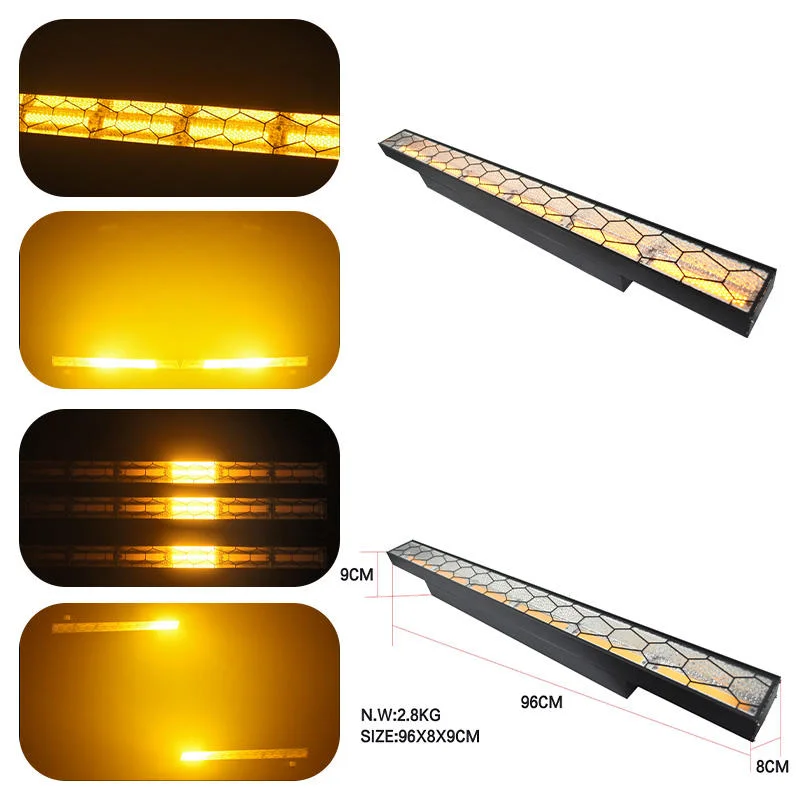 6x60W Ambra e 120 RGB LED pixel bar effetto luce DMX512 LED wash luce stroboscopica Disco DJ Party Club Bar Concerto Stage Event Show