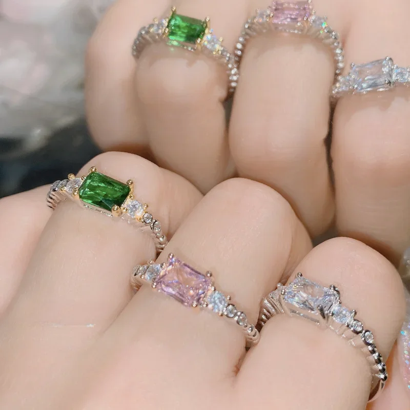 MDLFES Moiss..nite style Folded French Fashion Paris Ring Women's 18k Plated Original Cool Style Premium