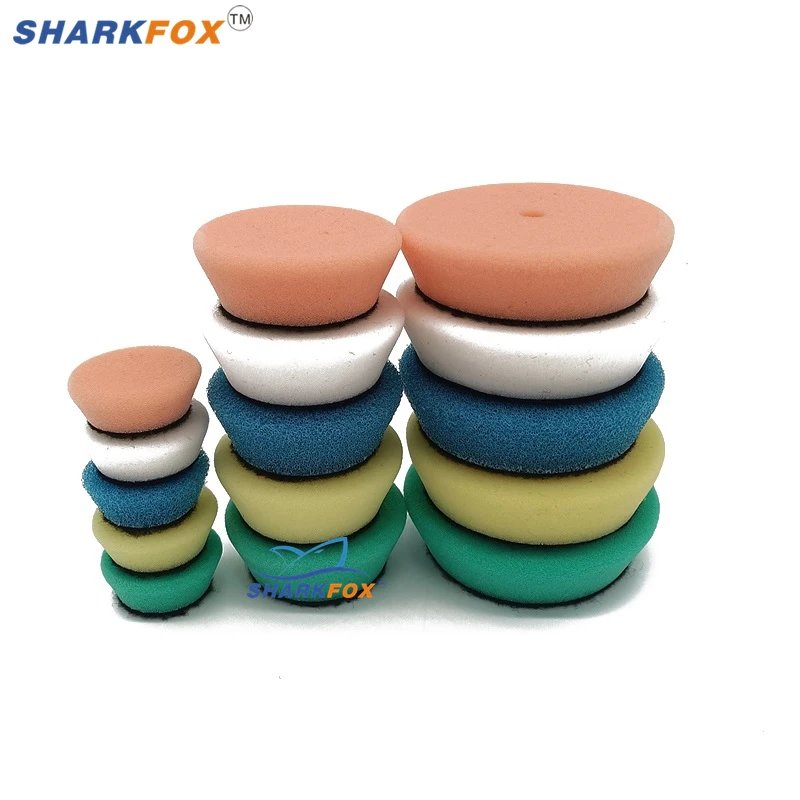 Sharkfox-Kit de almohadillas de pulido, almohadilla de lana, esponja de encerado, almohadillas pulidoras de detalles de coche, 32 piezas, 1 pulgada,