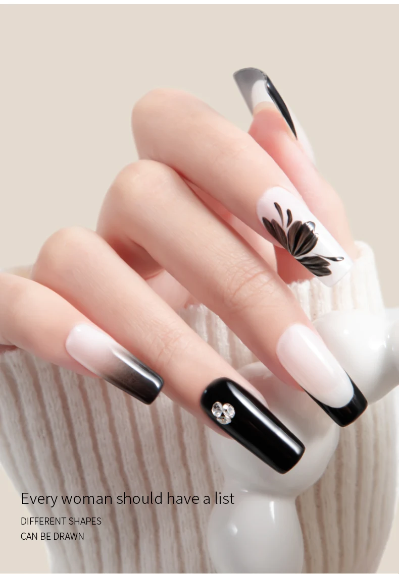 R ​ S NAIL Semi-solid Painting Gel Nagellack Schwarz Weiß Farben 3D Blume Zeichnung Gel Soak Off LED UV Paint Liner Cure Lack – Detail 9