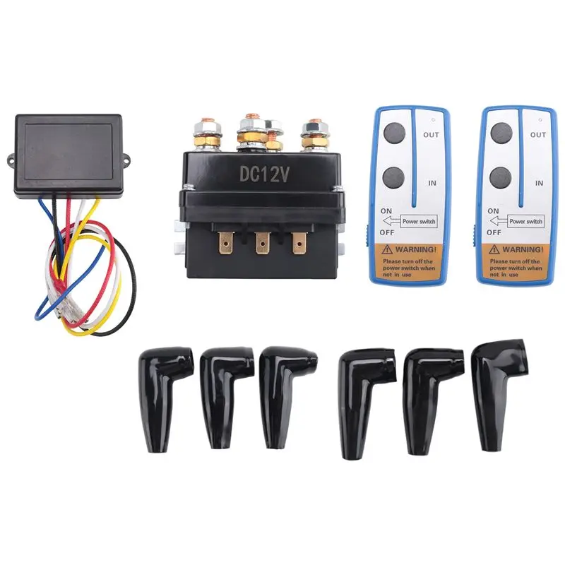 

AC34-12V 500A Winch Solenoid Relay Contactor+ Wireless Winch Remote Control Kit For Truck Jeep ATV 5500-12000Lbs Winch (500A)