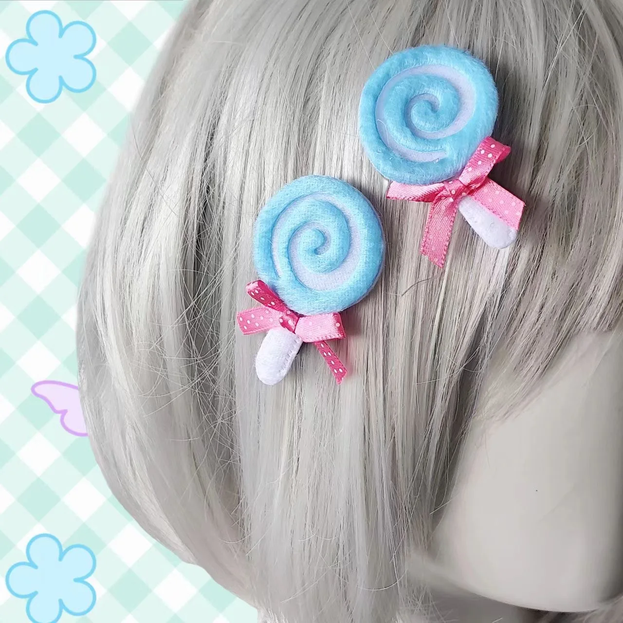 Lolita Girls Lollipop Bowknot Hair Clips Y2K Decorative Star Dopamine Multicolor Hair Barrettes Cute Kids Hair Accessories